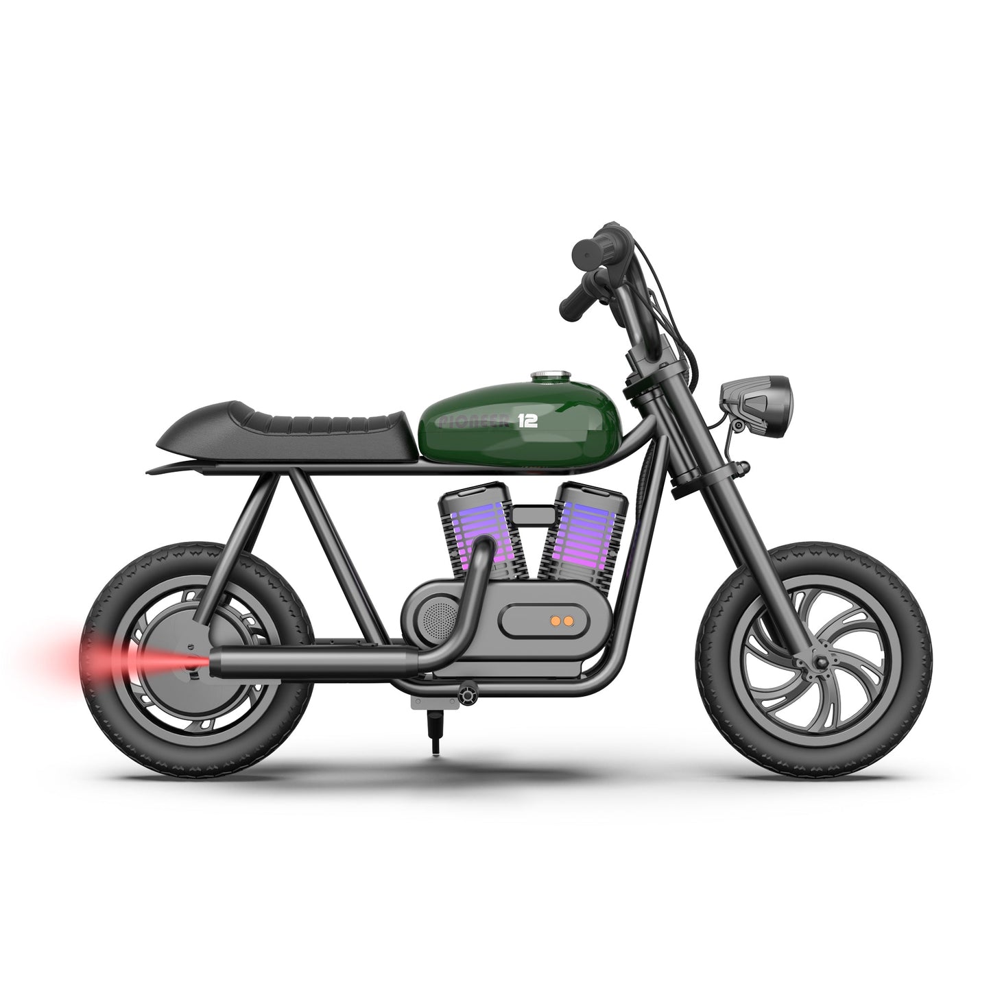Mini Electric Dirt Bike Motorcycle for Kids with LED Lights, Smoke Effect, Speaker - Pioneer 12 Plus