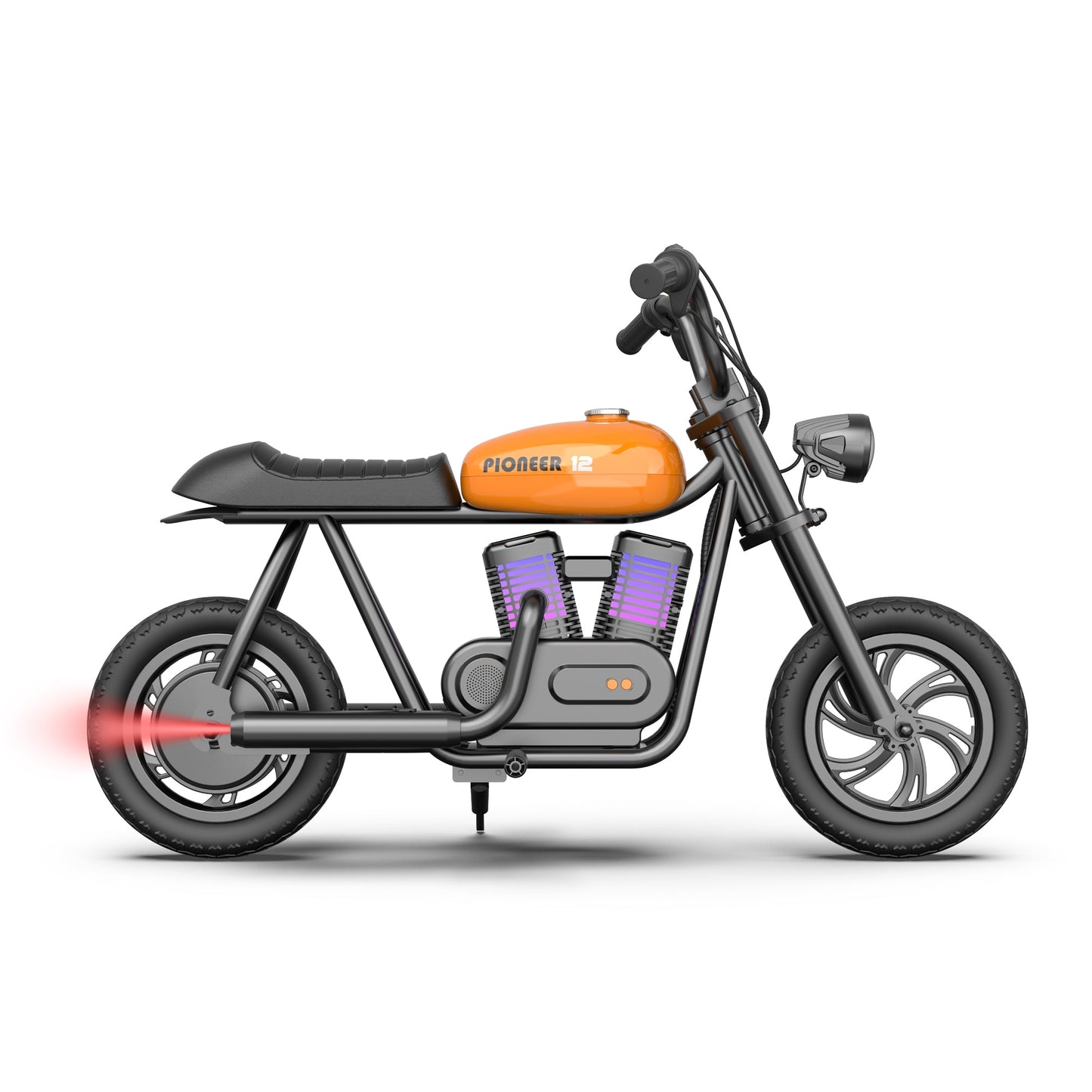 Mini Electric Dirt Bike Motorcycle for Kids with LED Lights, Smoke Effect, Speaker - Pioneer 12 Plus