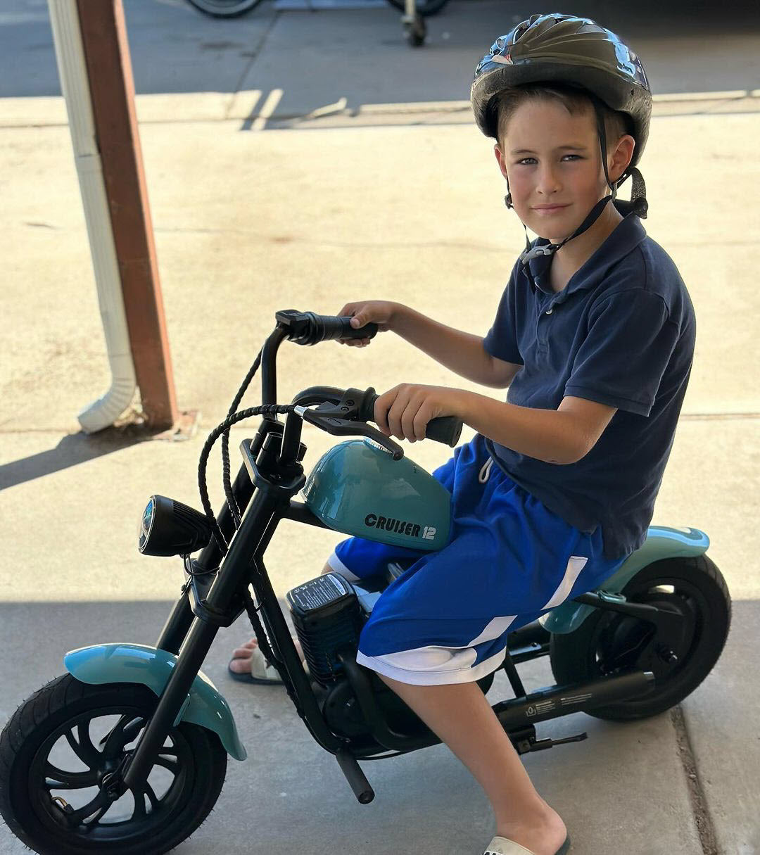 Mini Motorcycle Electric Bike with Bluetooth Speaker and LED Lights for Kids - Cruiser 12 Plus