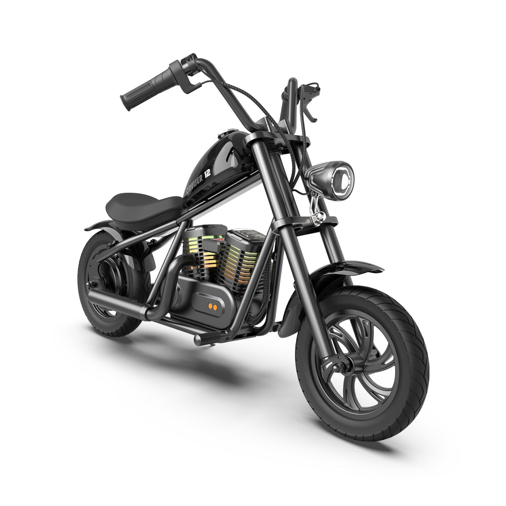 Mini Motorcycle Electric Bike with Bluetooth Speaker and LED Lights for Kids - Cruiser 12 Plus