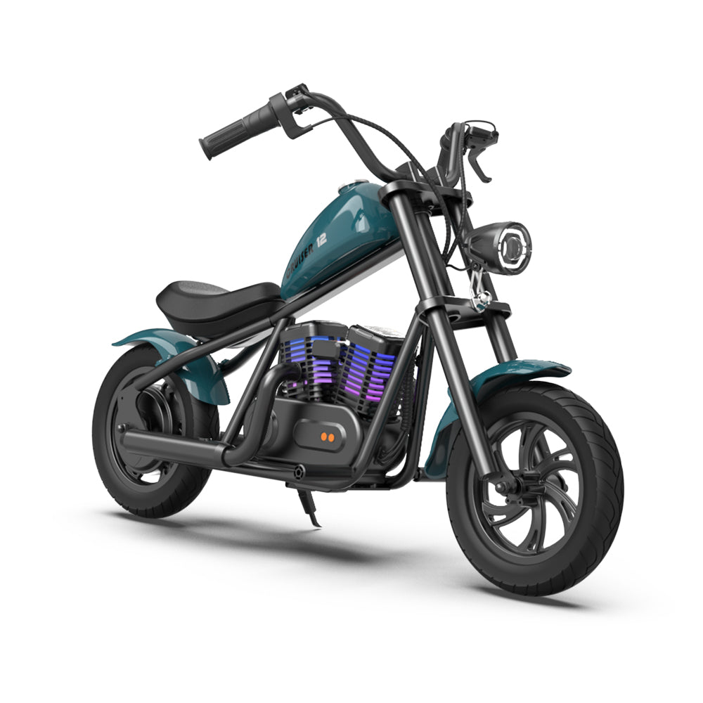 Mini Motorcycle Electric Bike with Bluetooth Speaker and LED Lights for Kids - Cruiser 12 Plus