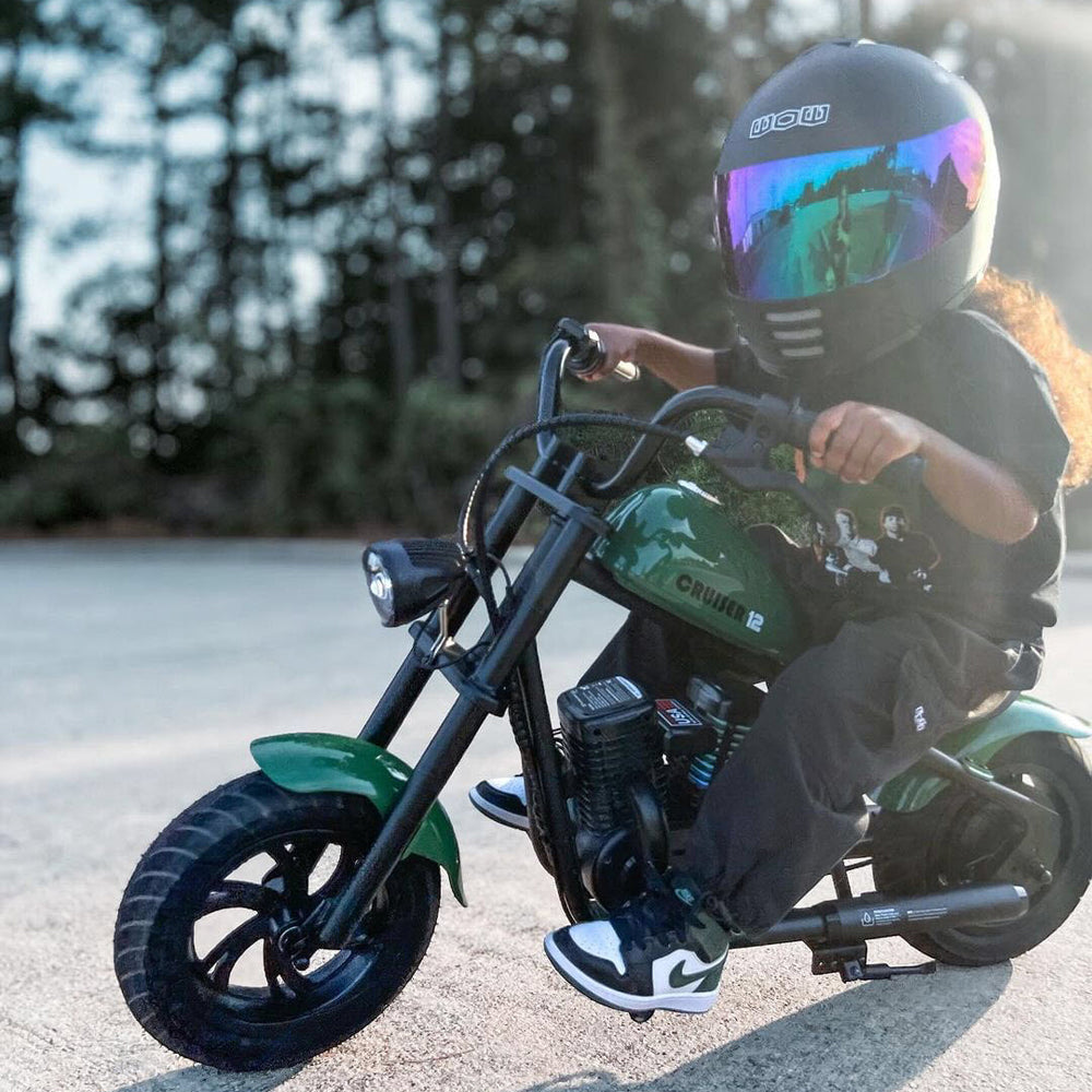 Mini Motorcycle Electric Bike with Bluetooth Speaker and LED Lights for Kids - Cruiser 12 Plus