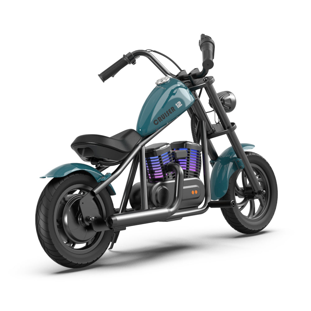 Mini Motorcycle Electric Bike with Bluetooth Speaker and LED Lights for Kids - Cruiser 12 Plus