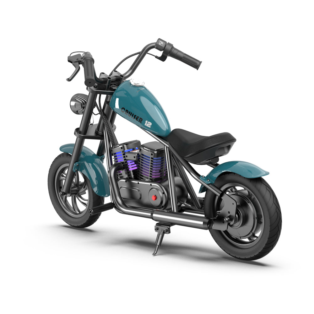 Mini Motorcycle Electric Bike with Bluetooth Speaker and LED Lights for Kids - Cruiser 12 Plus