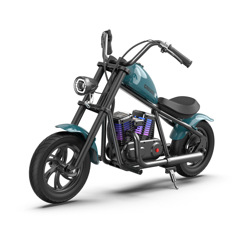 Mini Motorcycle Electric Bike with Bluetooth Speaker and LED Lights for Kids - Cruiser 12 Plus