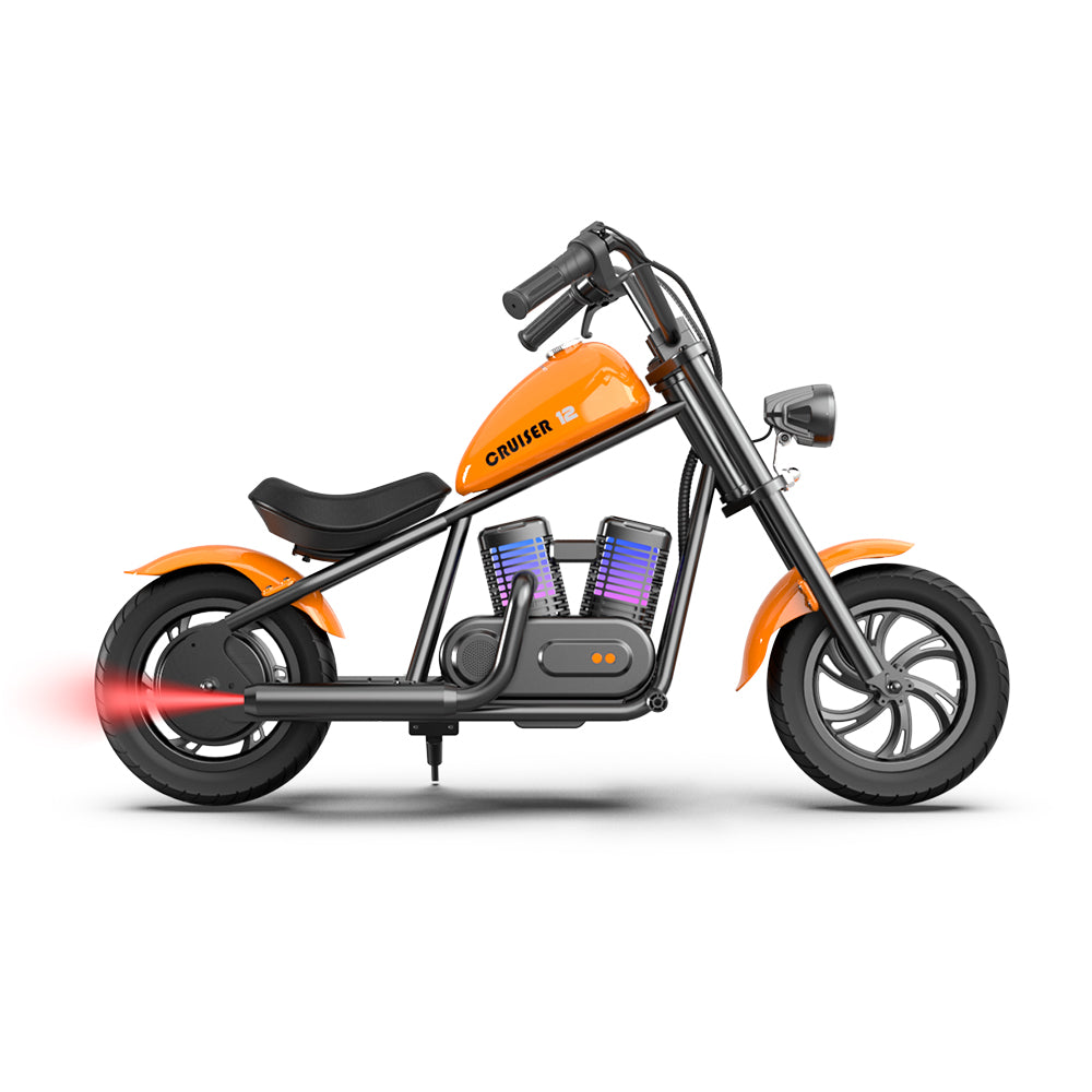 Mini Motorcycle Electric Bike with Bluetooth Speaker and LED Lights for Kids - Cruiser 12 Plus