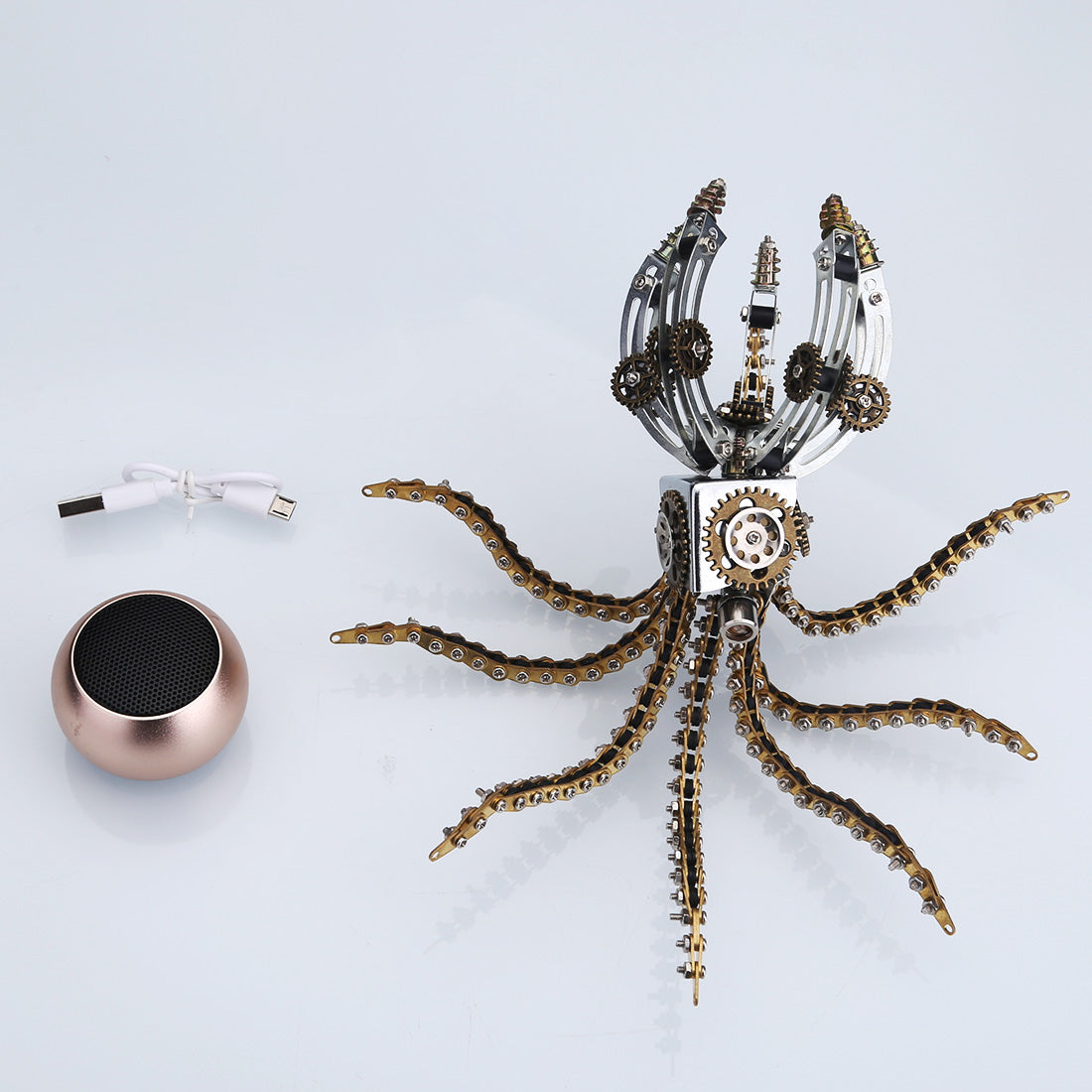 1060 قطعة من مجموعات نماذج الأخطبوط الميكانيكية Steampunk DIY مع مكبر صوت