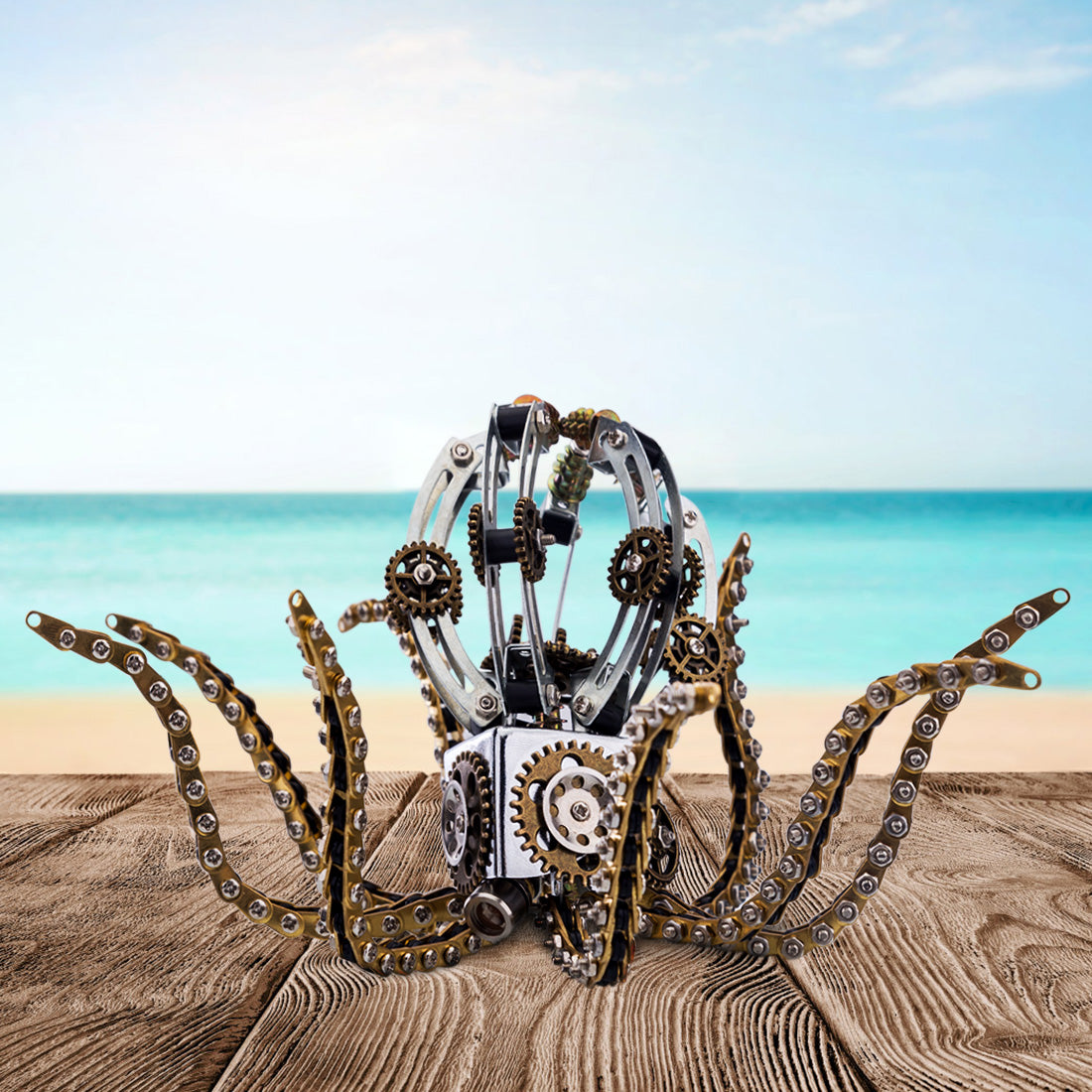 1060 قطعة من مجموعات نماذج الأخطبوط الميكانيكية Steampunk DIY مع مكبر صوت