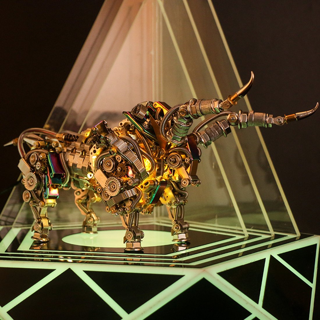1087Pcs Metal 3D DIY Mechanical Bull Animal Model Assembly Kit for Adult