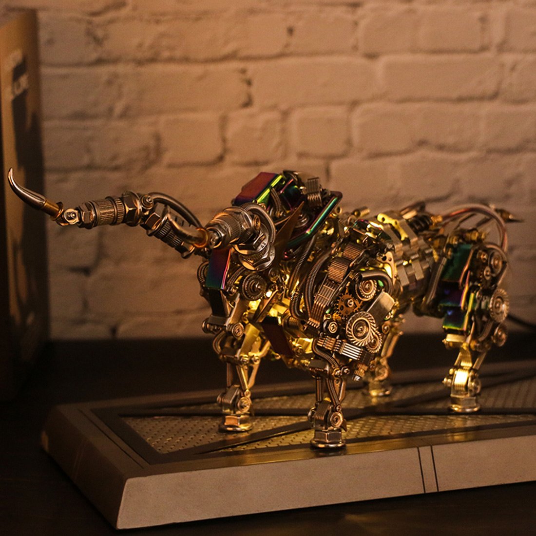 1087Pcs Metal 3D DIY Mechanical Bull Animal Model Assembly Kit for Adult