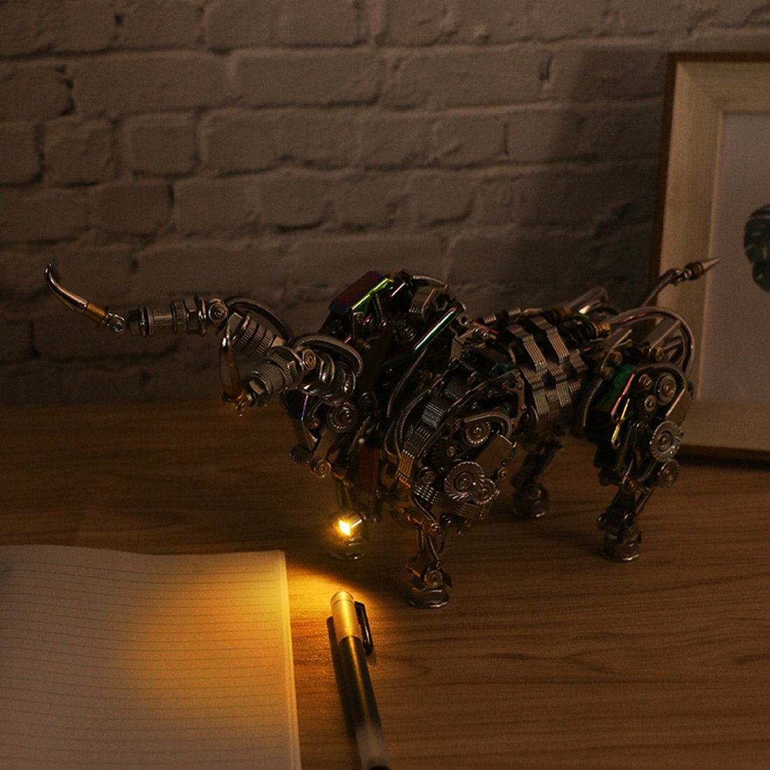1087Pcs Metal 3D DIY Mechanical Bull Animal Model Assembly Kit for Adult