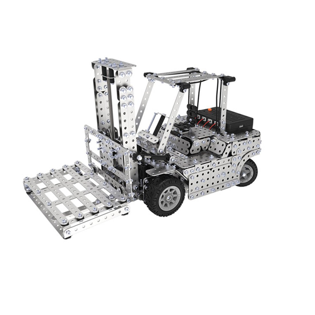 1400Pcs 2.4G Assembly Remote Control Metal Forklift Mechanical Scew Model Building Kit Puzzle