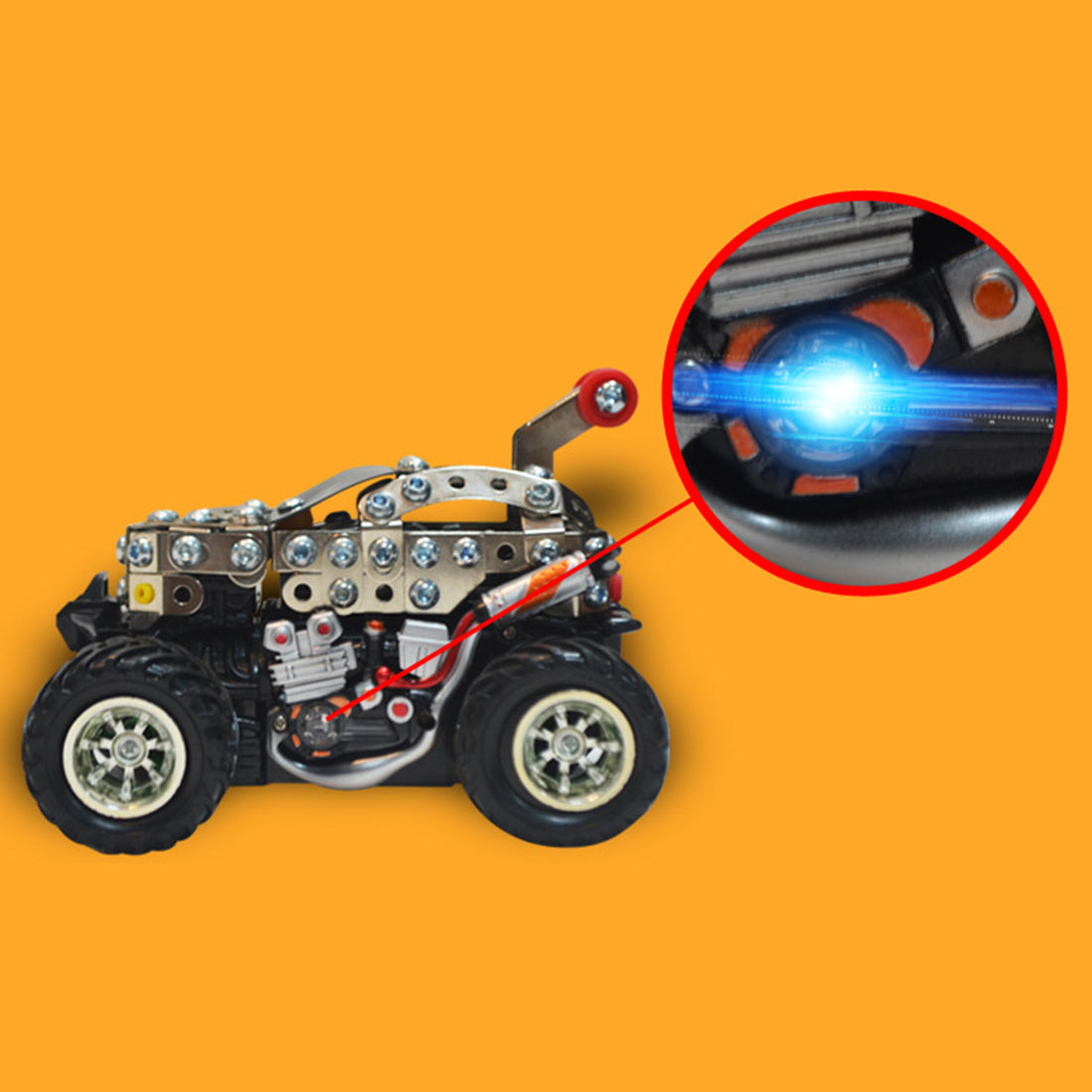 170Pcs+ DIY Metal Remote Control Dancing Car Puzzle Model Kit