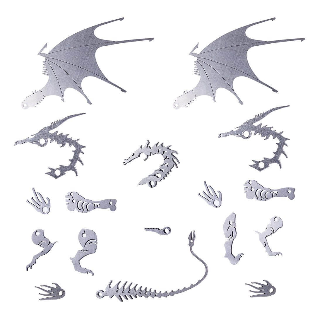 2pcs 3D Ice Dragon Flying Dragon DIY Assembled Metal Model Puzzle Toys