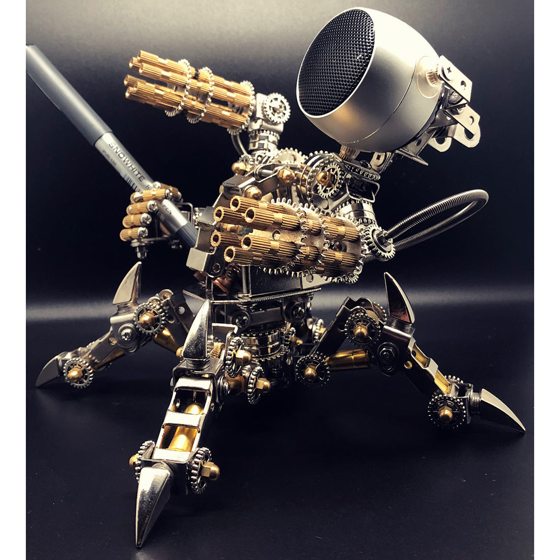 313Pcs Assembly 3D Puzzle Model Magnetic Chaser Hunter Mecha Model Bluetooth Speakers