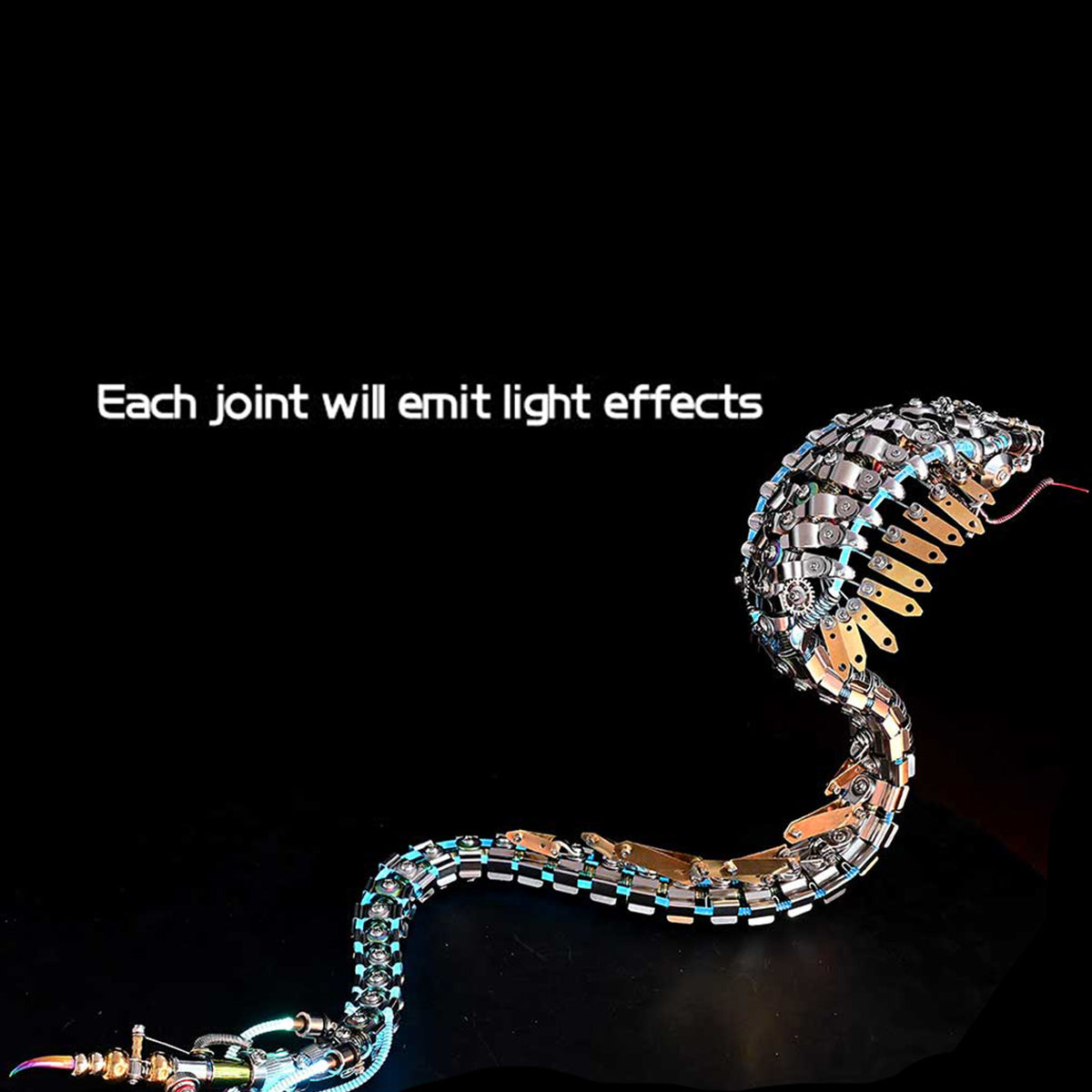 Legendary Serpent: Mechanical Snake 3D Metal Model Kit 500pcs Pre-order