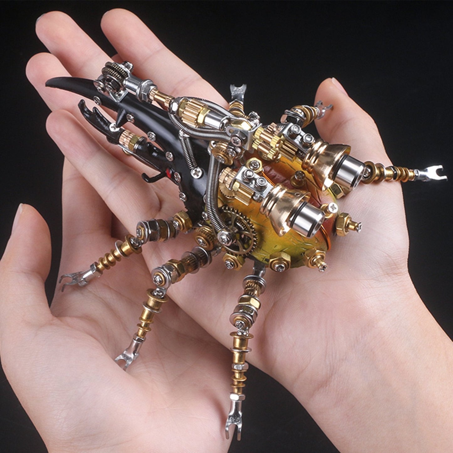 3Pcs Metal 3D Eastern Lucaninae Beetles Insect Mechanical Assembly Model