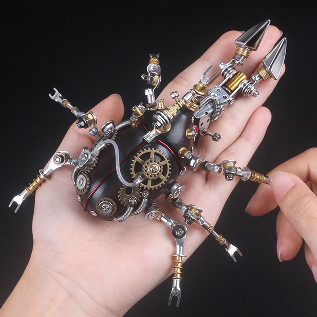 3Pcs Metal 3D Eastern Lucaninae Beetles Insect Mechanical Assembly Model