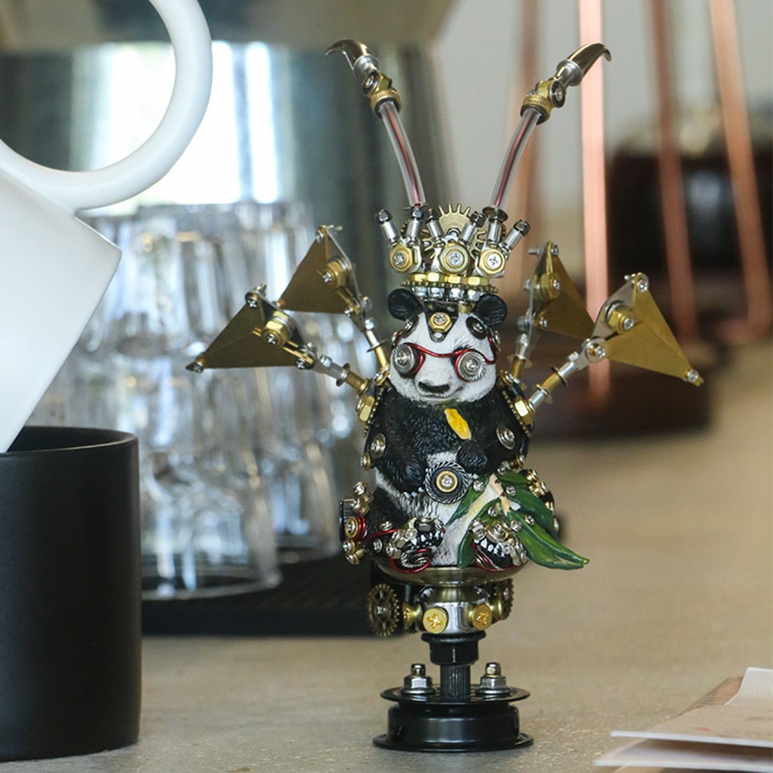 3Pcs Set DIY Metal Assembly Panda Series Model Kit for Home Collection Decor