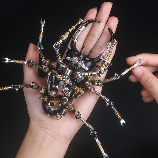 Modelo mecánico de insecto ciervo Lucanidae 3D de 406 piezas de metal para ensamblar