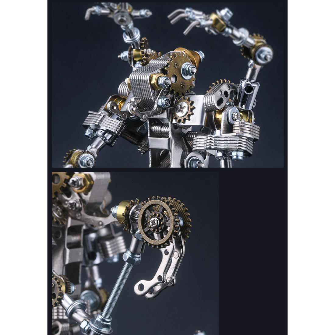 434Pcs Mecha Priest with Cog Axe DIY 3D Metal Assembly Model Kit 2-in-1 Phone Holder