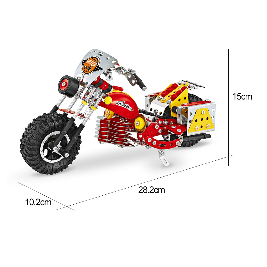 450Pcs Retro Style Metal Motorcycle Model Building Kit Engineering Education Stem Toy