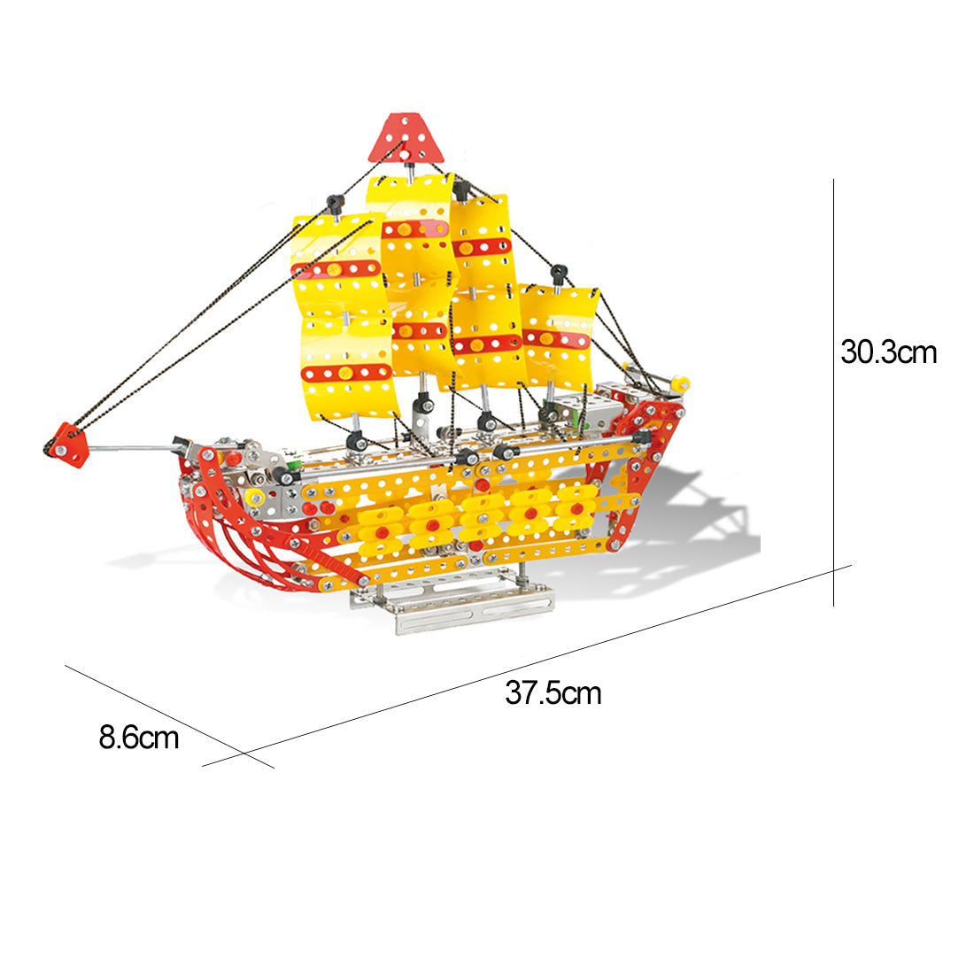 455Pcs 3D Mechanical Ship Sailboat Metal Assembly Model Kit Education Toy