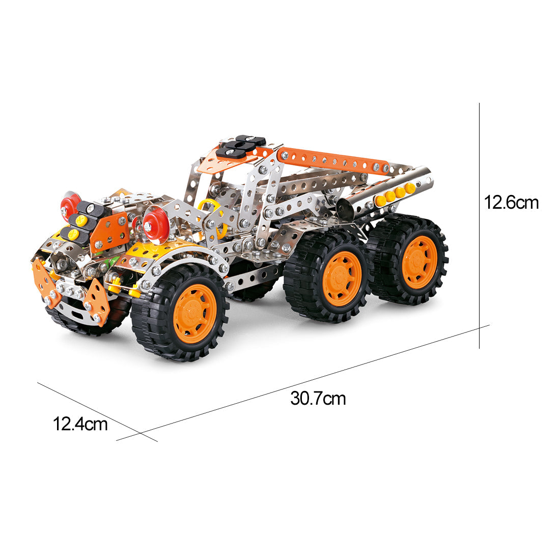 479Pcs Meatal 6-wheeled Racing Car Assembly Model Kit STEAM Toys