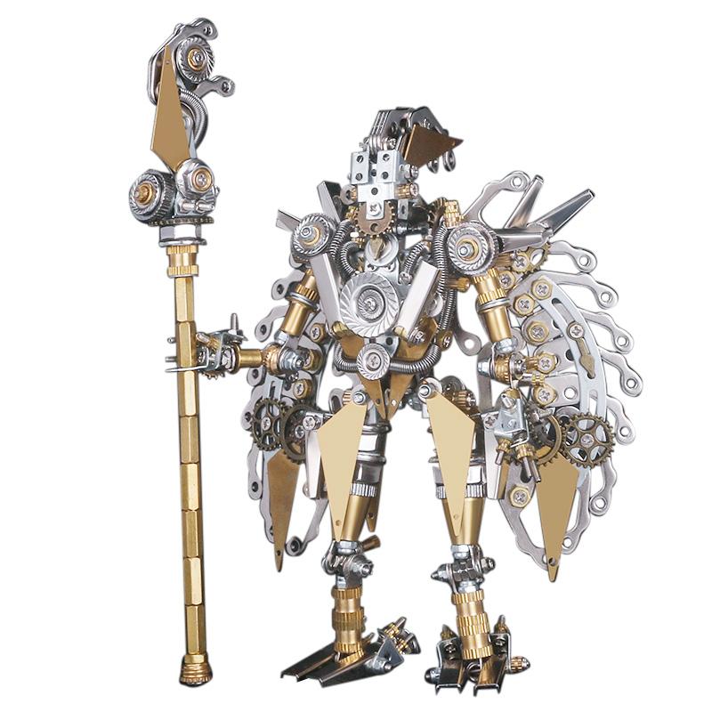 4pcs Assembly DIY Metal 3D Oriental Ancient Fighting Soldier Mecha Figure Team Model Kit Adult