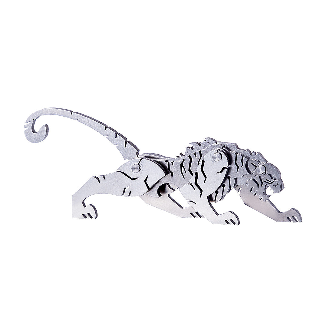 4PCS DIY Assembly 3D Stainless Steel Tiger Cattle Cock Horse Puzzle Toy
