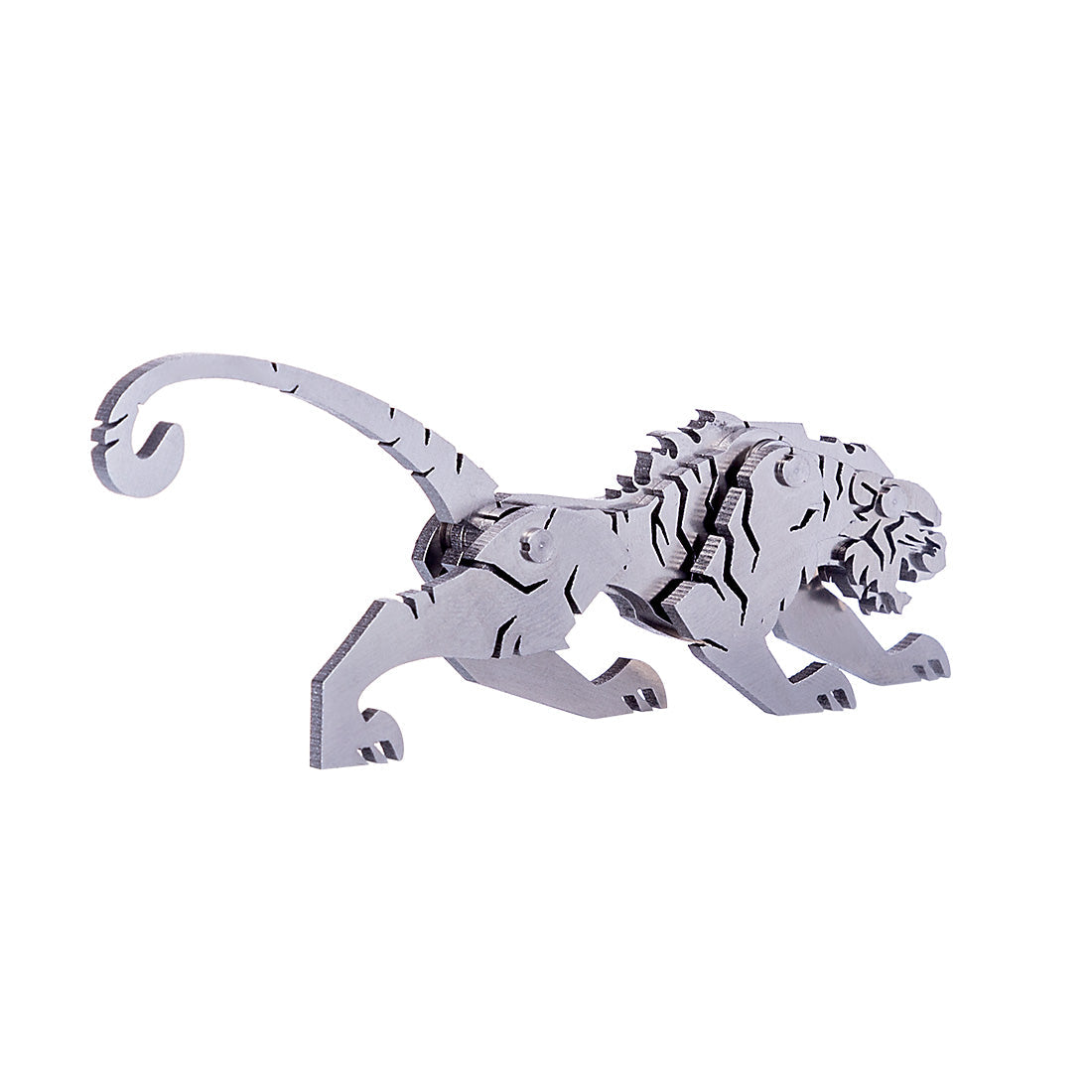 4PCS DIY Assembly 3D Stainless Steel Tiger Cattle Cock Horse Puzzle Toy