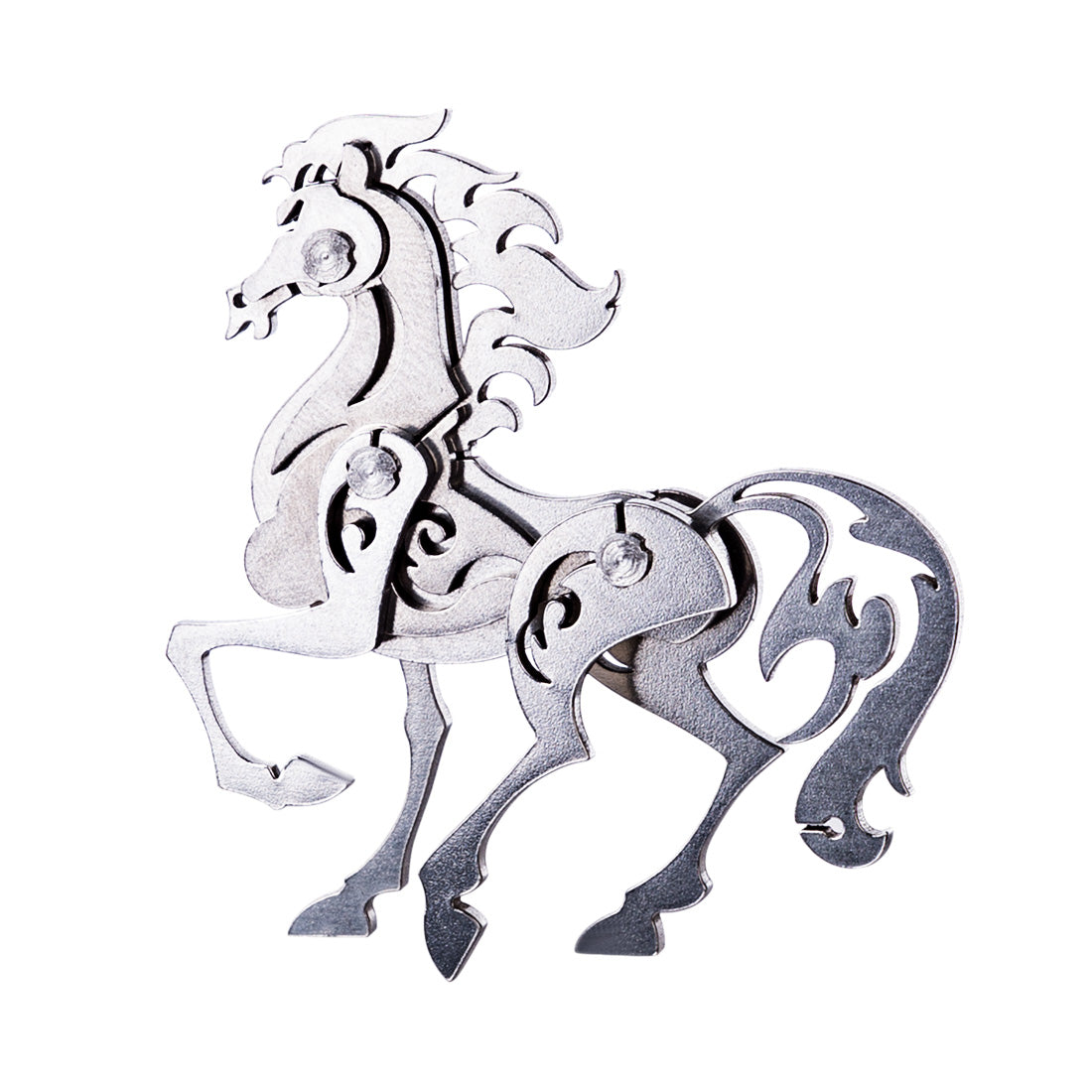 4PCS DIY Assembly 3D Stainless Steel Tiger Cattle Cock Horse Puzzle Toy