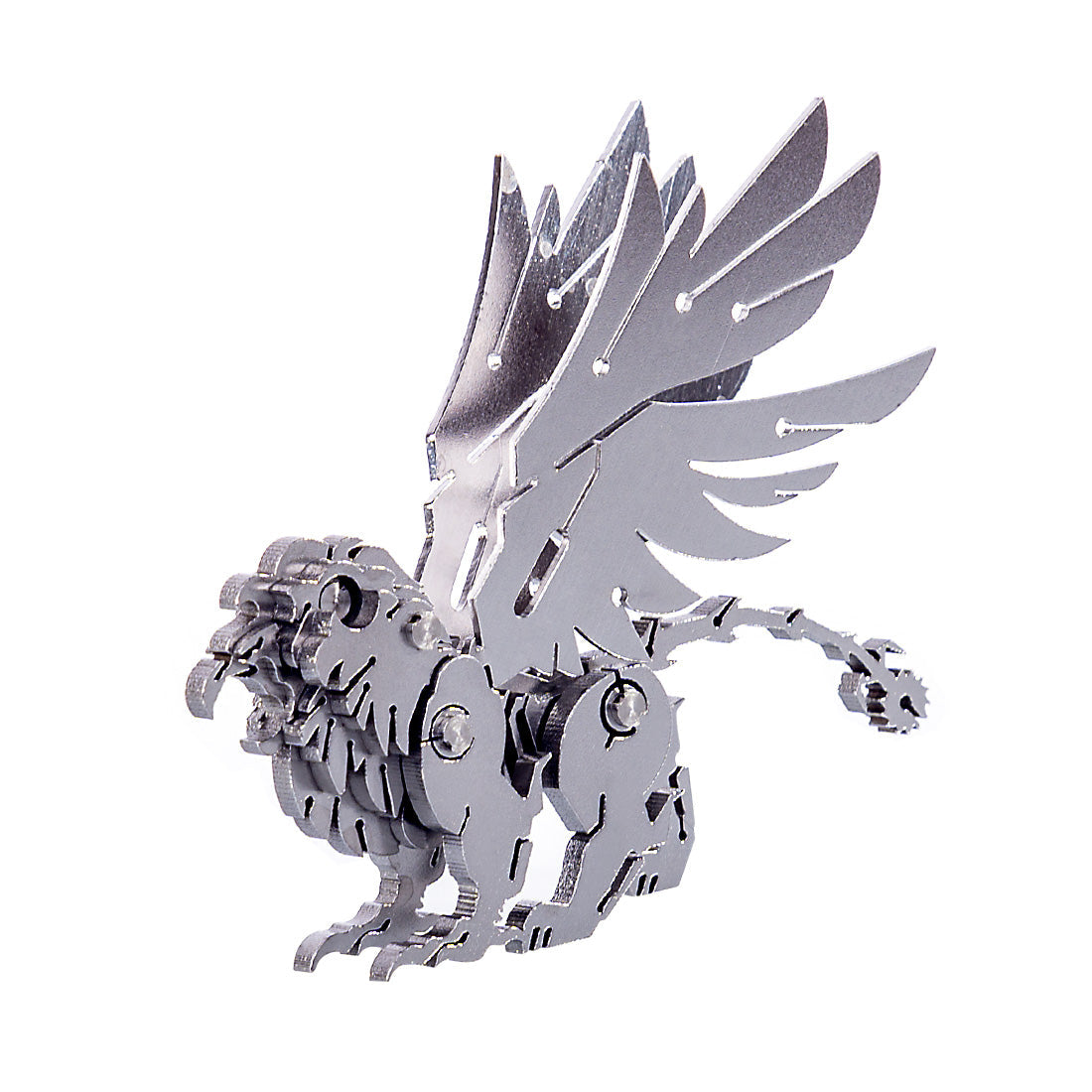 4PCS Griffin Wild Wolf Cattle Horse DIY 3D Stainless Steel Metal Puzzle Model