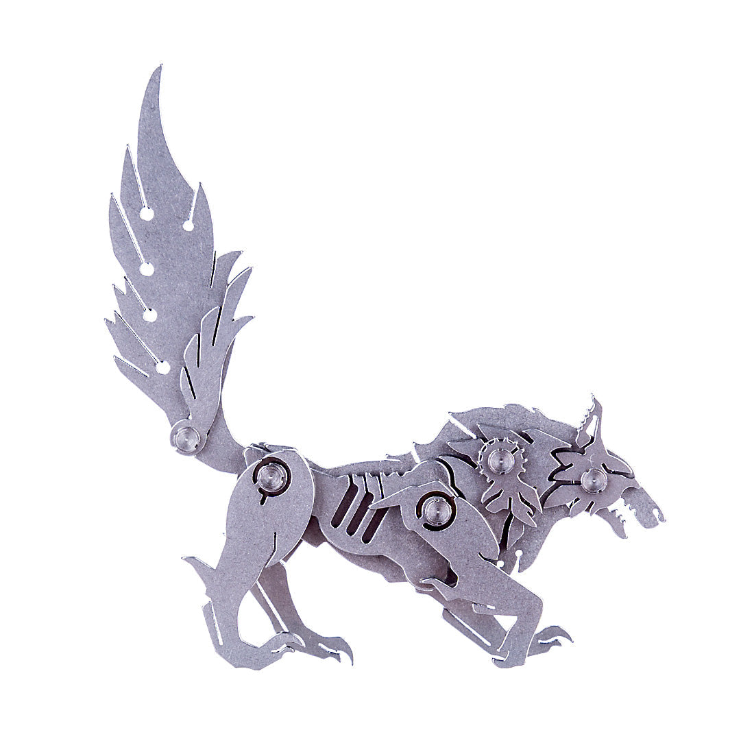 4PCS Griffin Wild Wolf Cattle Horse DIY 3D Stainless Steel Metal Puzzle Model