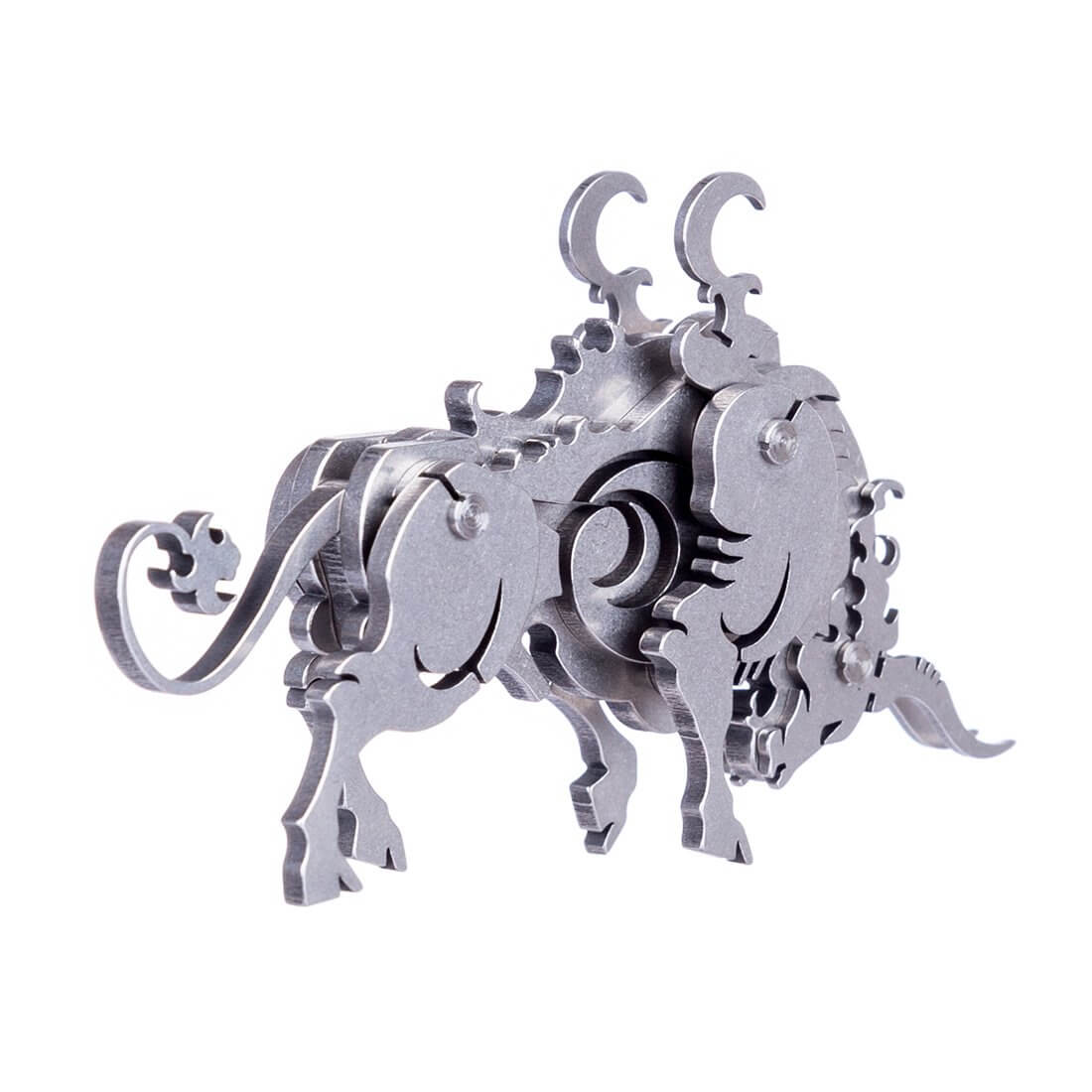 4PCS Griffin Wild Wolf Cattle Horse DIY 3D Stainless Steel Metal Puzzle Model