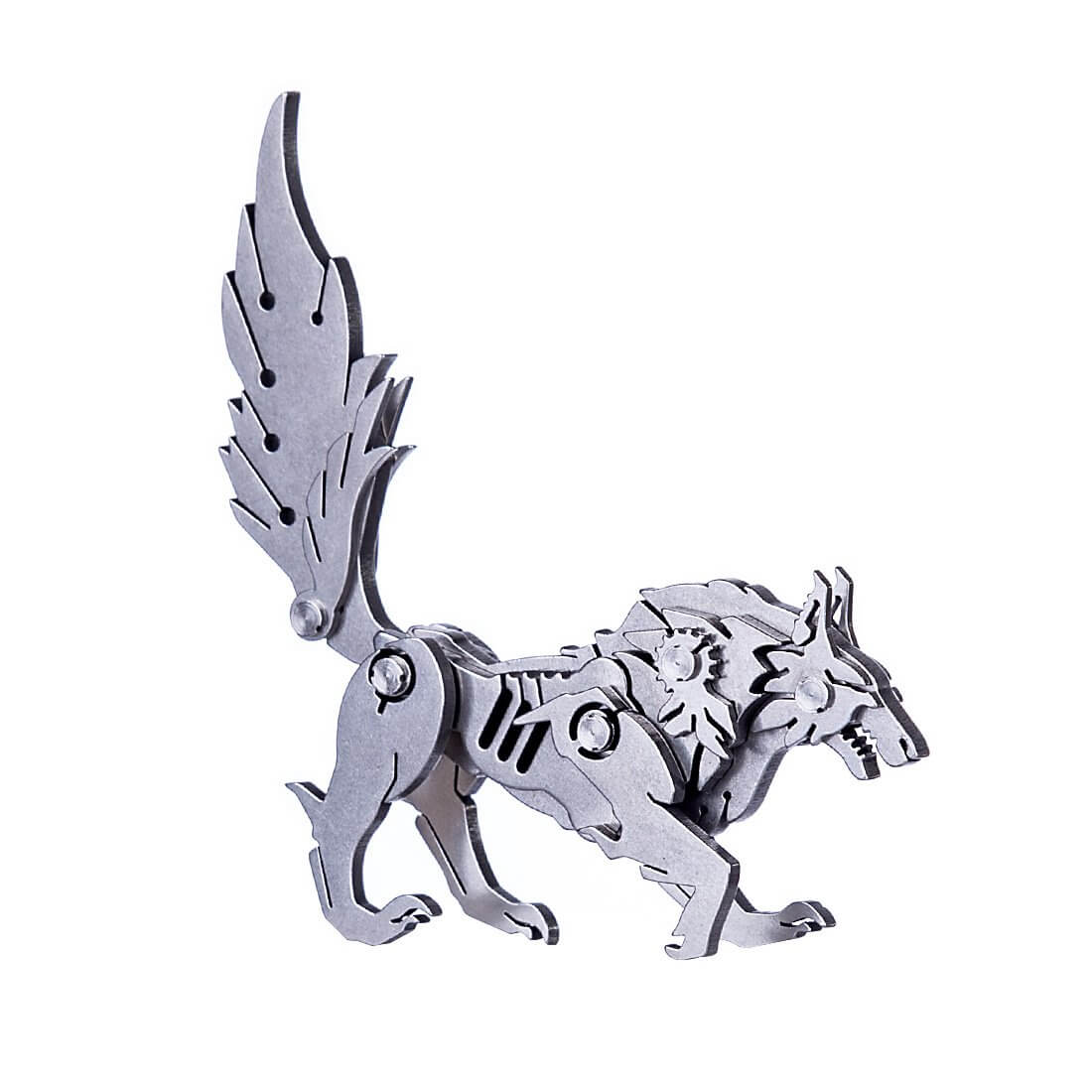 4PCS Griffin Wild Wolf Cattle Horse DIY 3D Stainless Steel Metal Puzzle Model