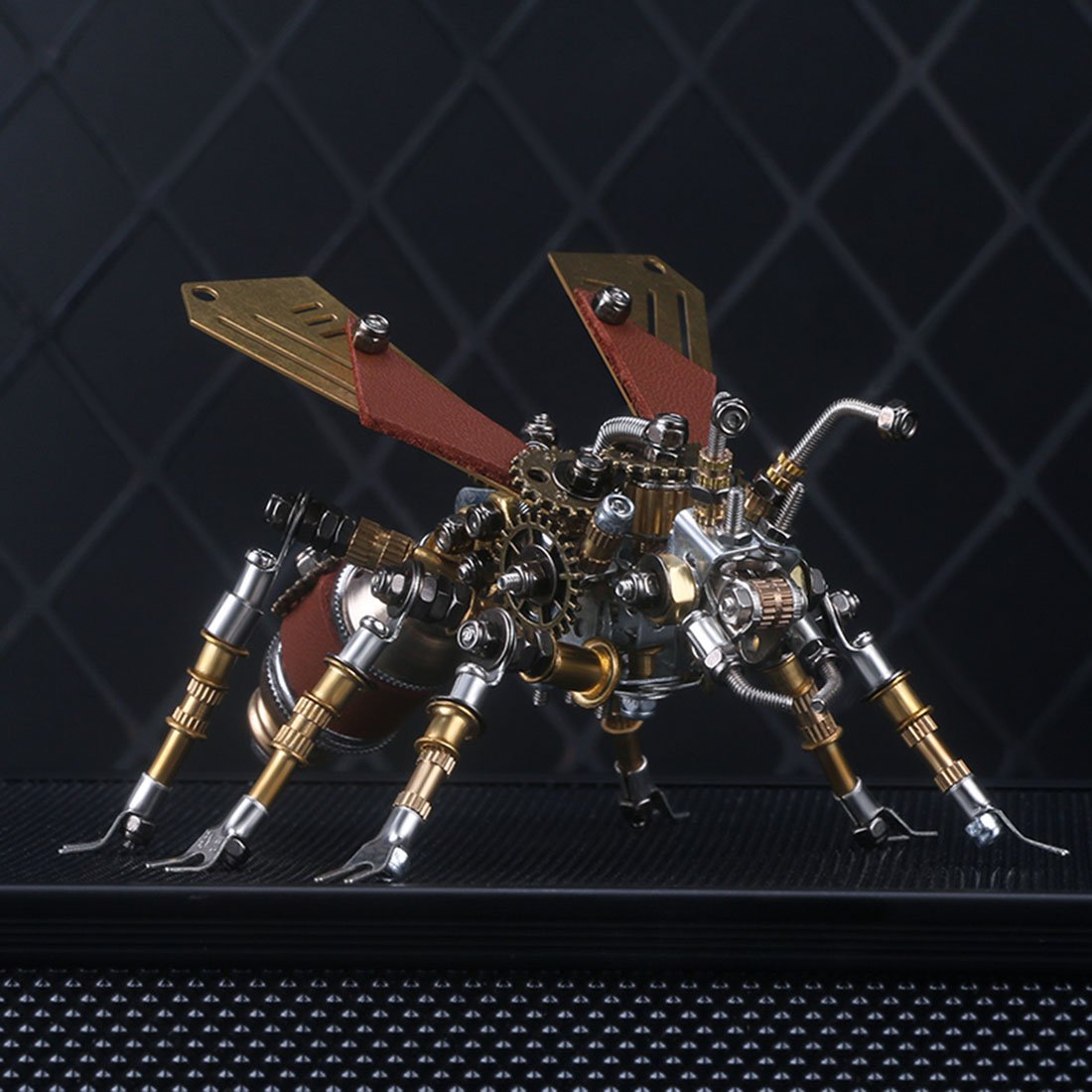 4pcs 3D DIY Metal Mechanical Dragonfly Firefly Wasp Termite Insects Assembly Model Set