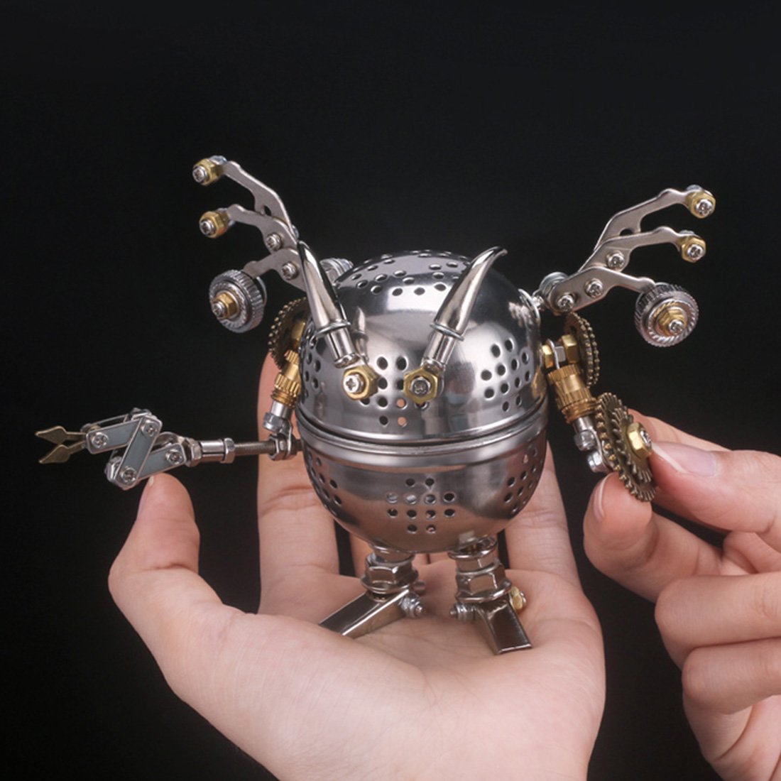4pcs Set 3D Assembly Mini Mecha Soldier Figure DIY Metal Mechanical Puzzle Model Kit Toys
