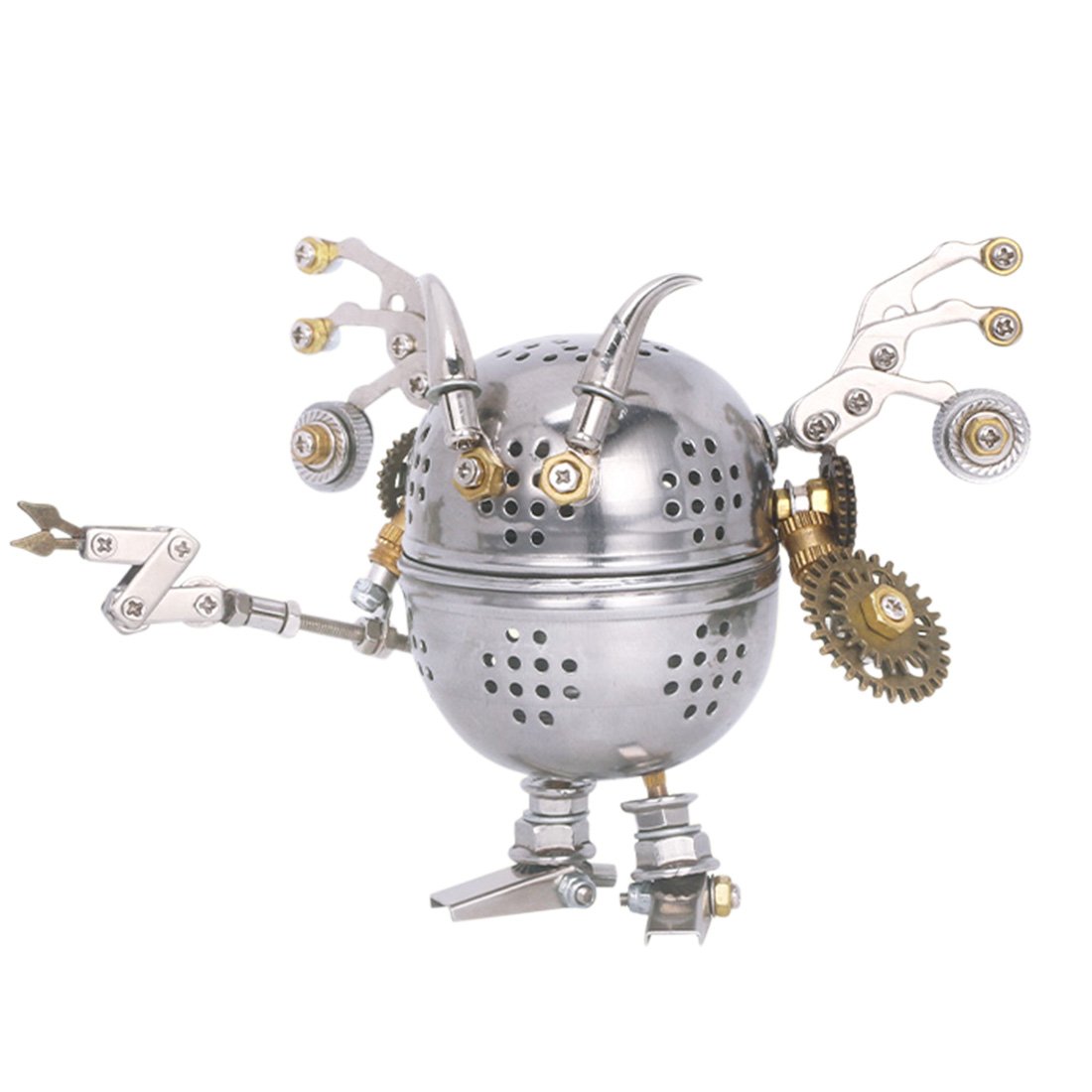 4pcs Set 3D Assembly Mini Mecha Soldier Figure DIY Metal Mechanical Puzzle Model Kit Toys