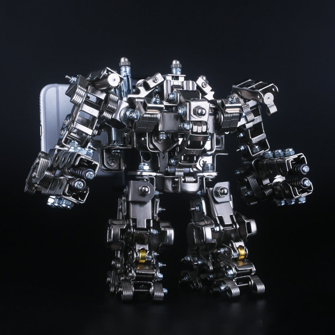 521Pcs 2in1 Multi-funtional Metal Snipper Mecha Soldier 3D Model Building Kit Assembly Phone Holder