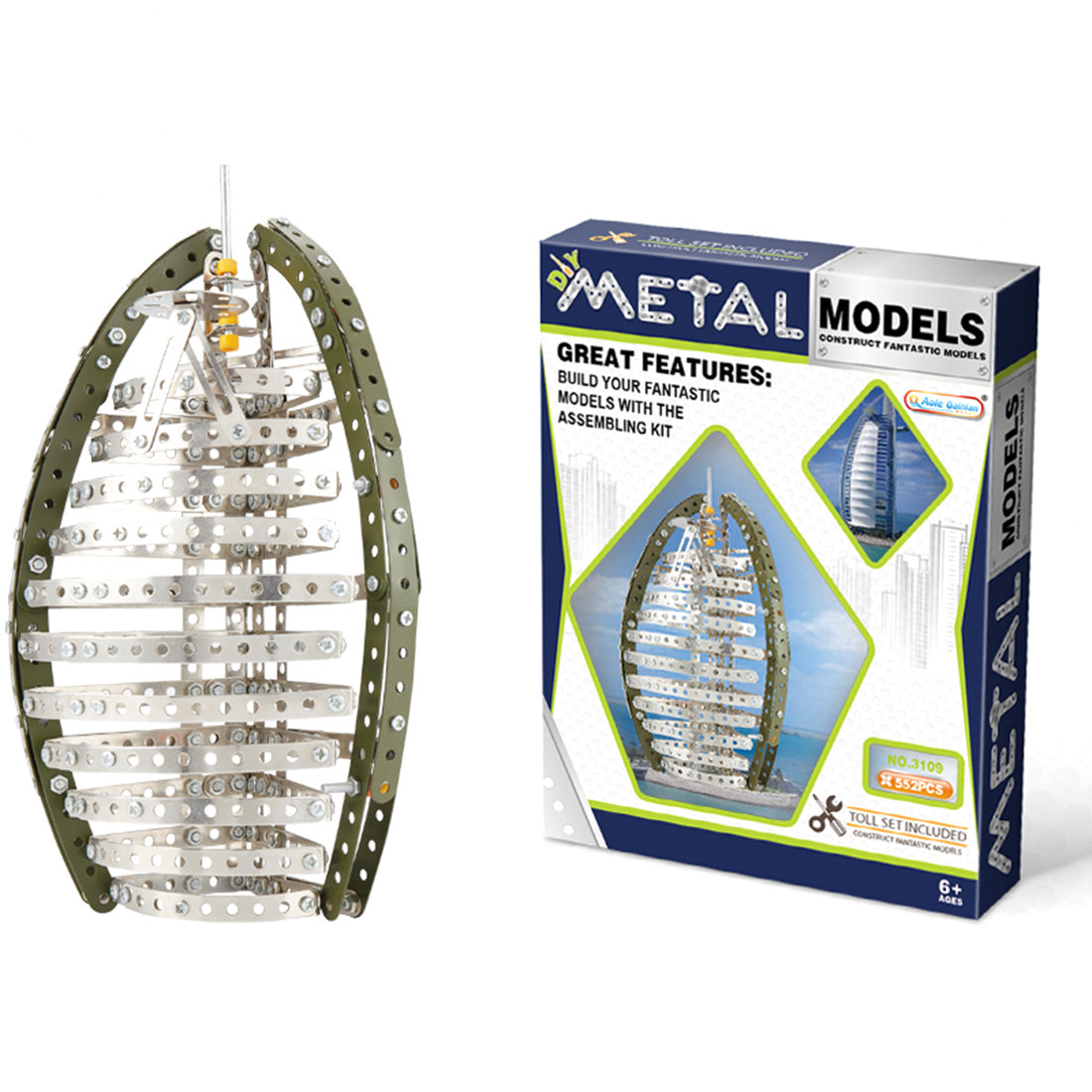 552Pcs 3D Metal Dubai hotel Model Building Kit