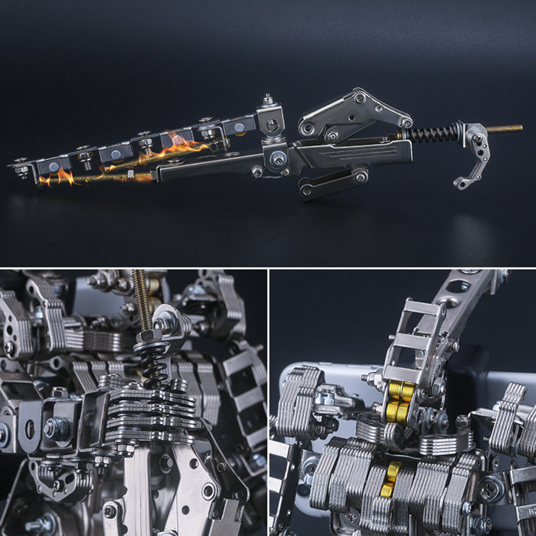 638Pcs Blade Master Metal War Assault Mecha Assembly Model Kit Phone Holder 2in1