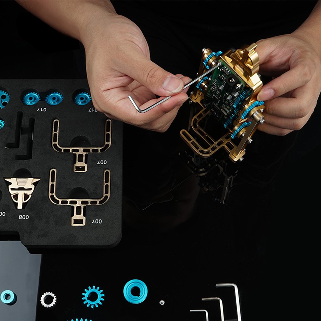 Teching 67pcs Metal Assembly Smart Controlled Pedestrian Walking Robot Model Toy for Adult