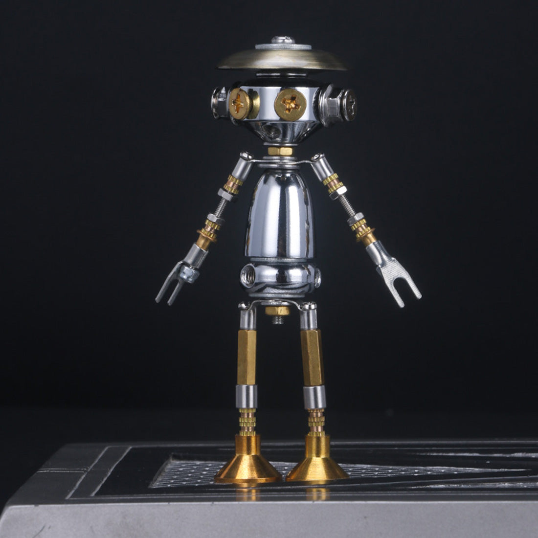 6Pcs Blind Box DIY 3d Metal Mini White Collar Mecha Office Series Model Building Kit