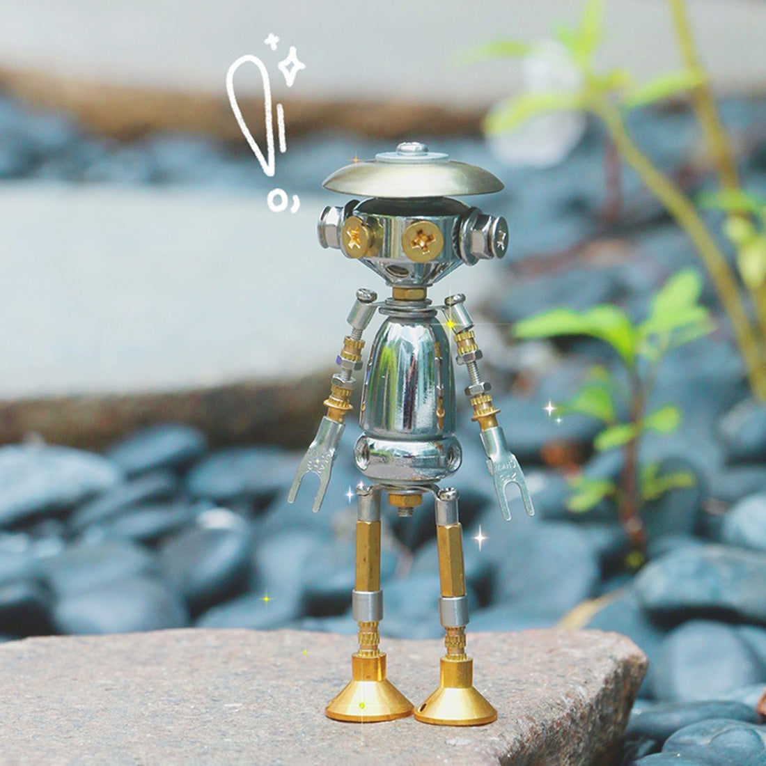 6Pcs Blind Box DIY 3d Metal Mini White Collar Mecha Office Series Model Building Kit