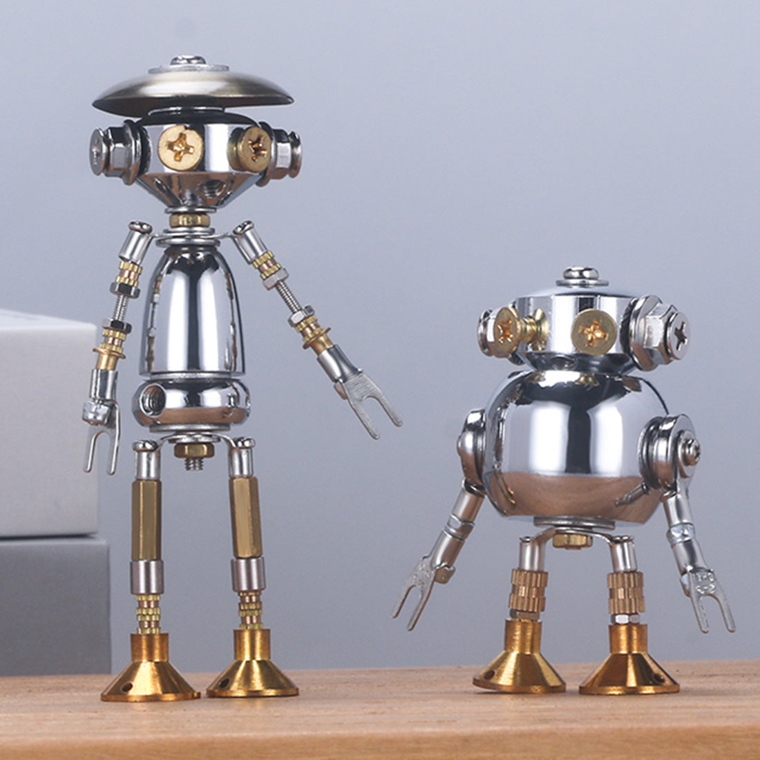 6Pcs Blind Box DIY 3d Metal Mini White Collar Mecha Office Series Model Building Kit