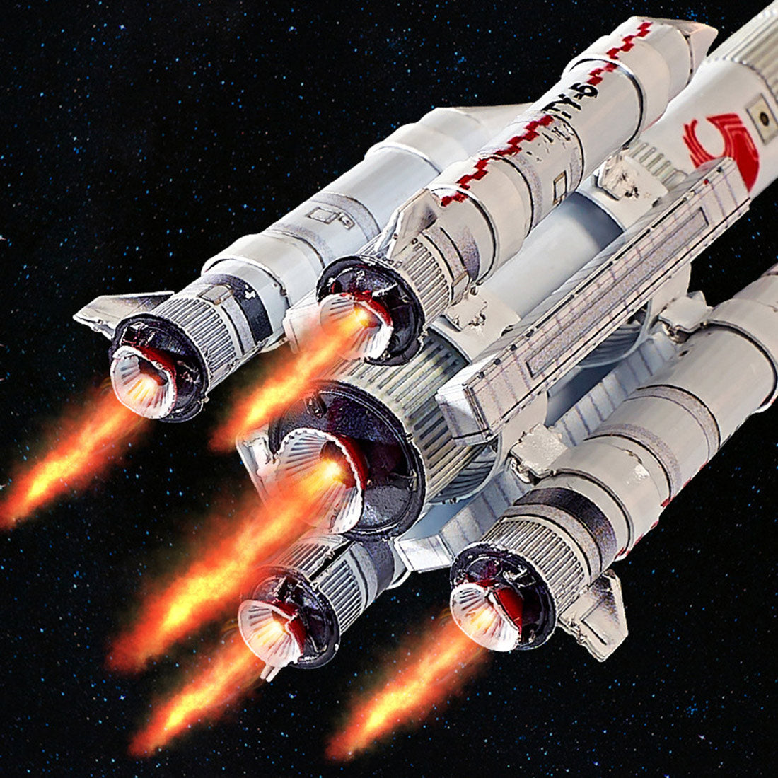 72PCS+ 3D Metal DIY Spacecraft Model The Long March 5