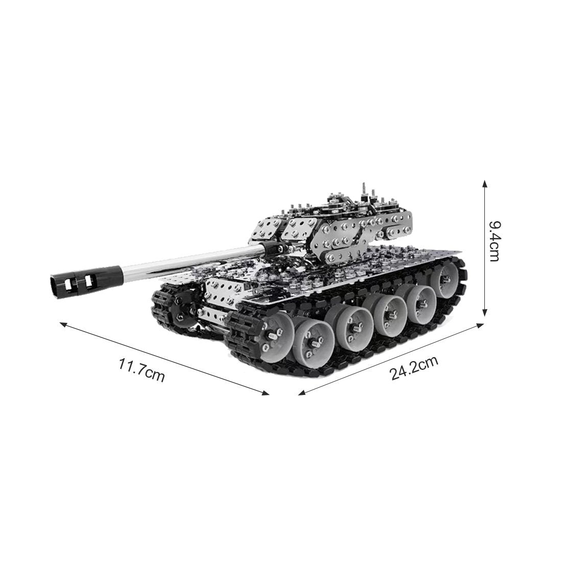 843Pcs 3D Scew Metal Mechanical Military Tank Model Kit Assembly Puzzle Toy