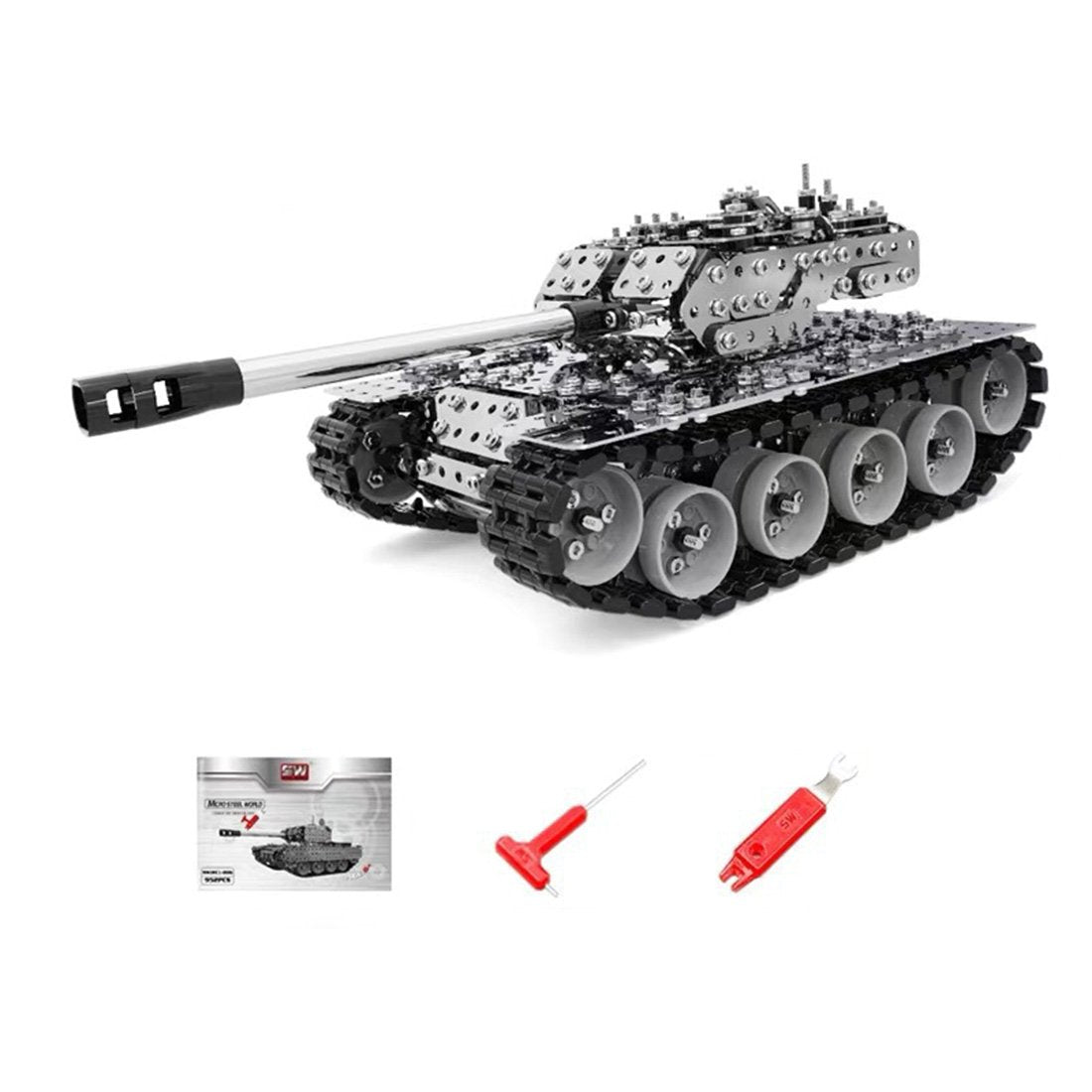843Pcs 3D Scew Metal Mechanical Military Tank Model Kit Assembly Puzzle Toy