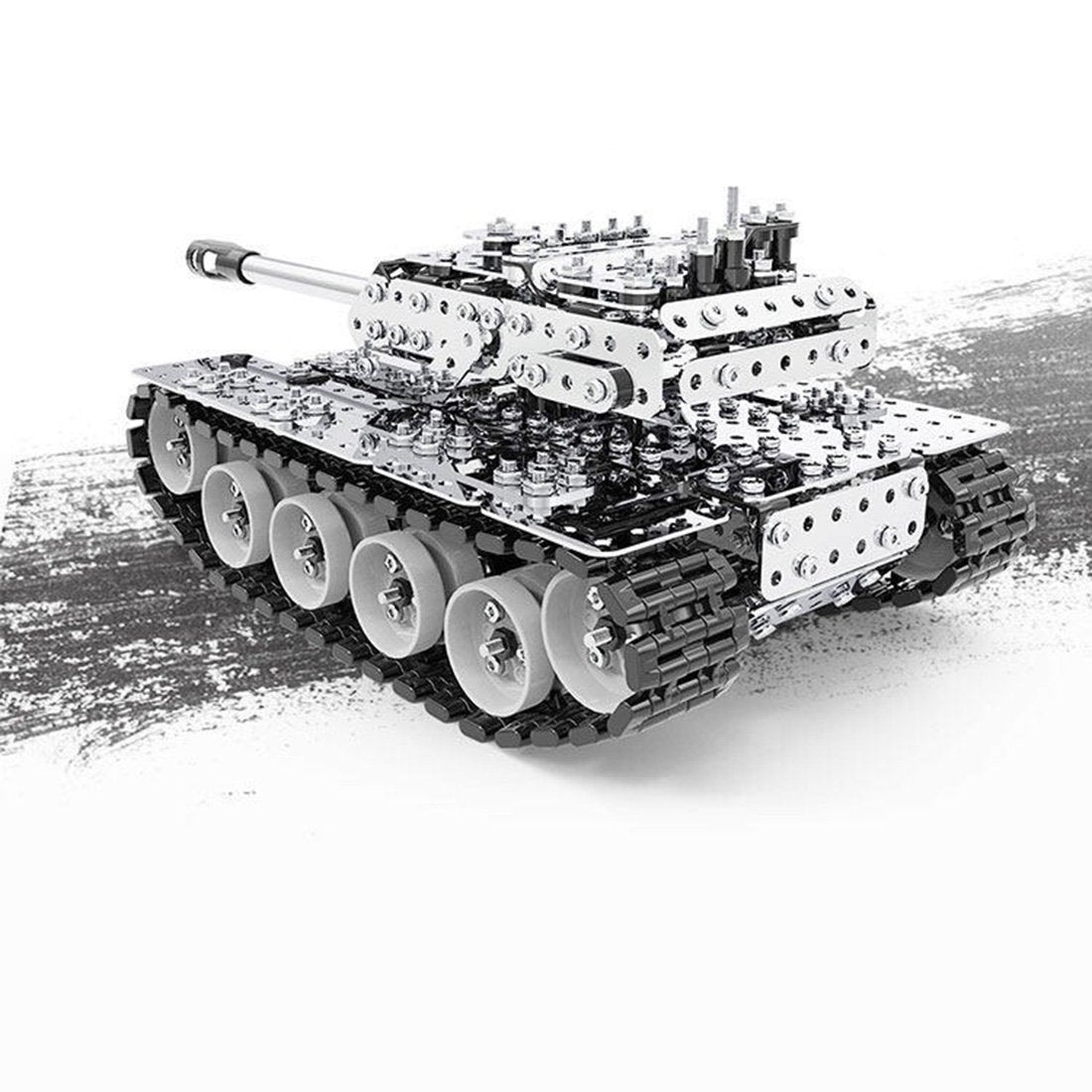 843Pcs 3D Scew Metal Mechanical Military Tank Model Kit Assembly Puzzle Toy